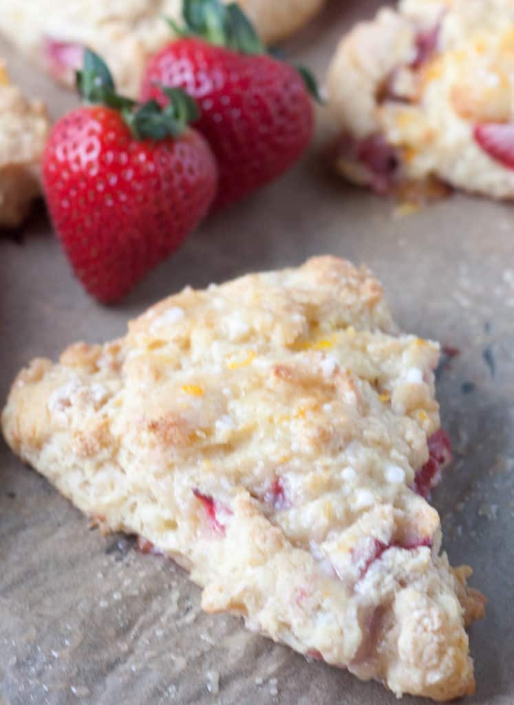 Strawberry Scone and two strawberries