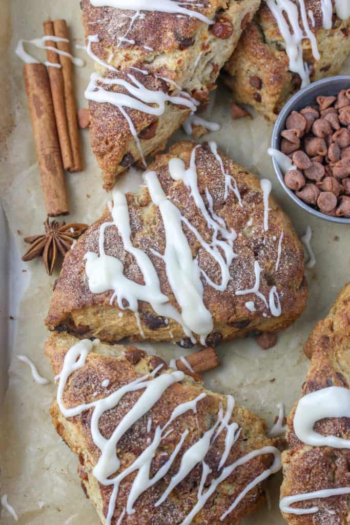 cinnamon chip scones with icing