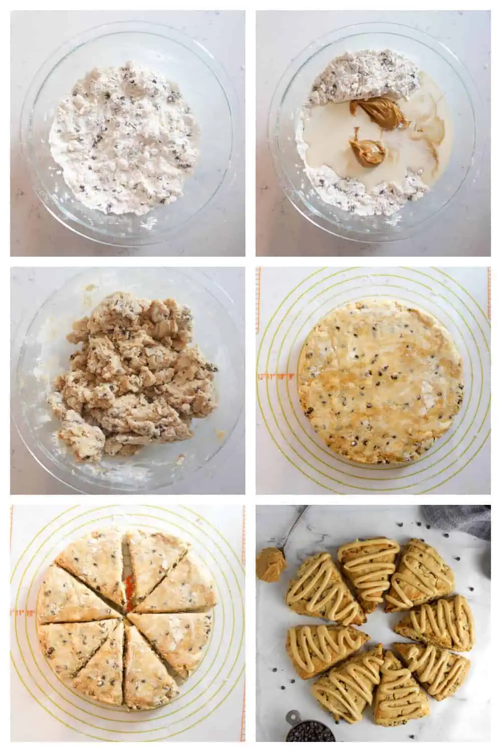 step by step photos of making the peanut butter scones