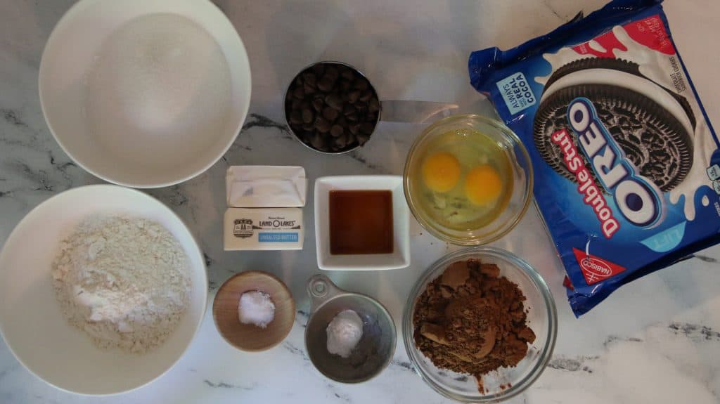 Ingredients for oreo brownies