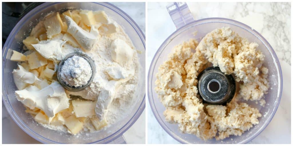butter and flour in food processor to make dough