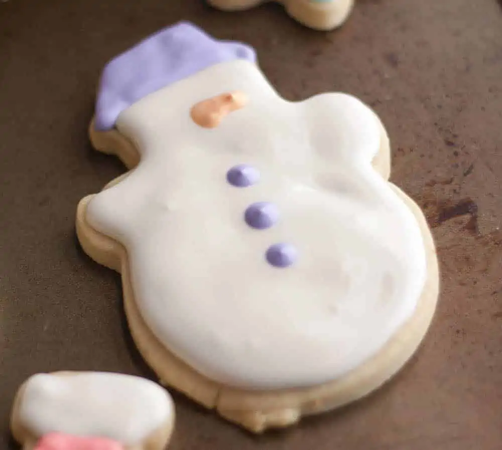 snowman sugar cookie