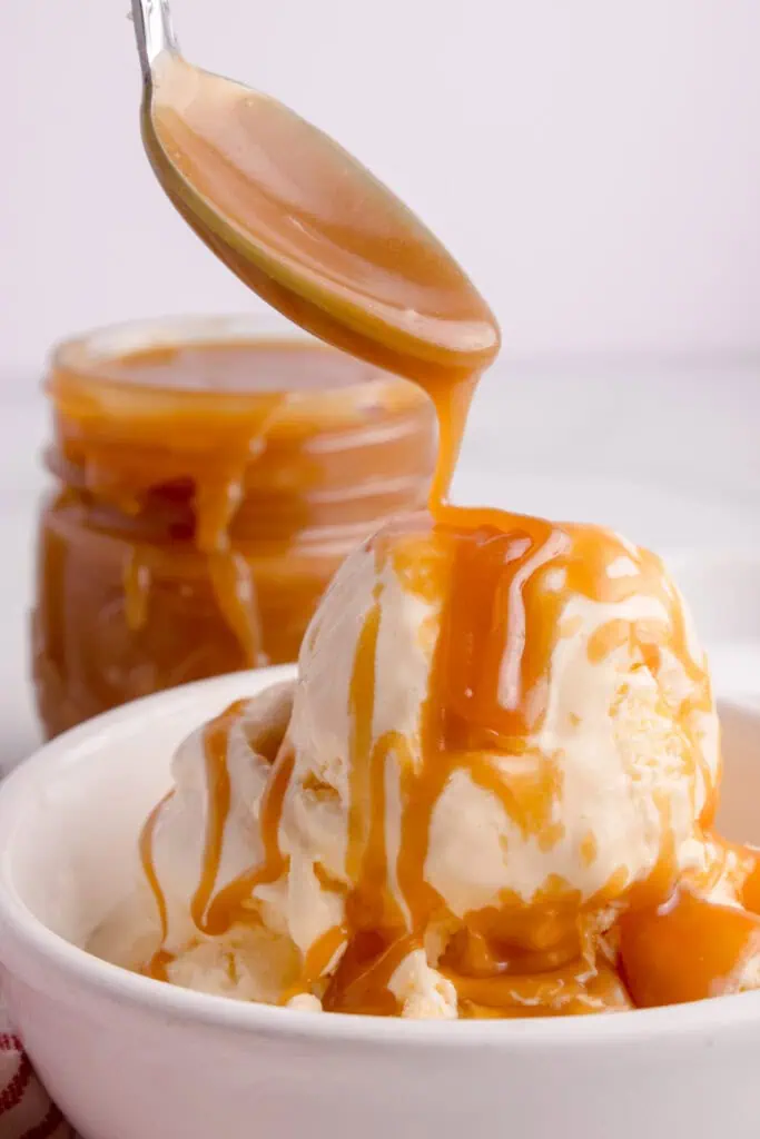 How To make salted caramel sauce caramel sauce drizzled over ice cream