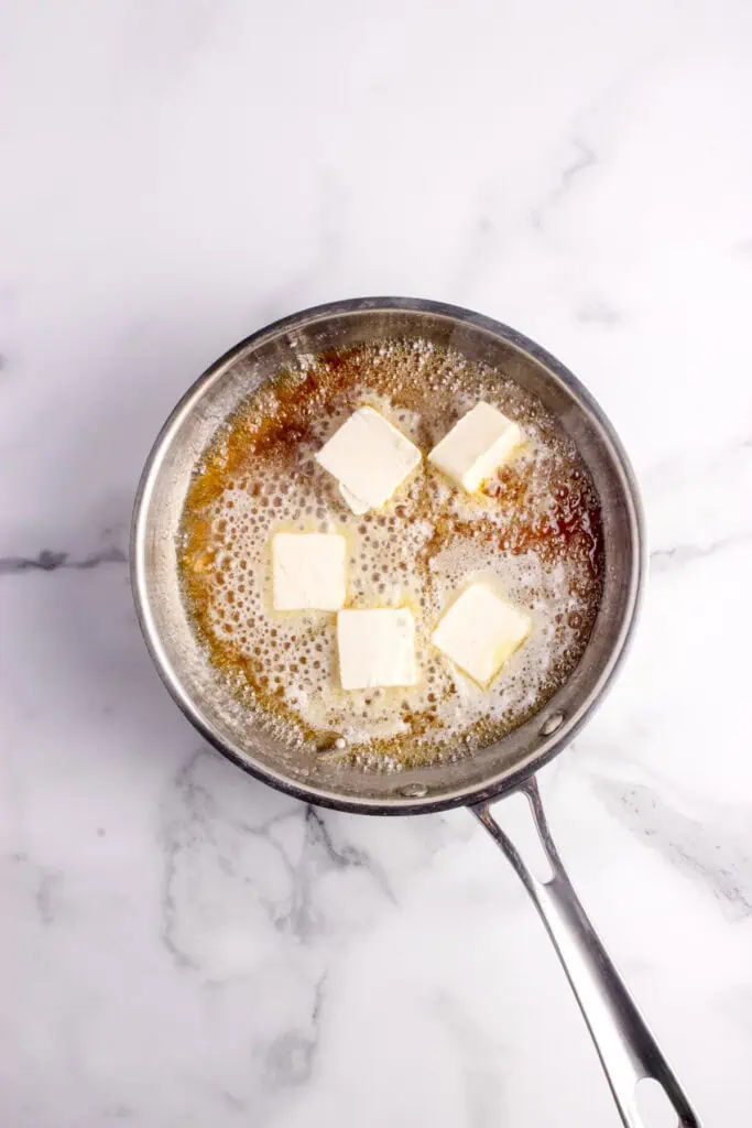 butter added to the saucepan
