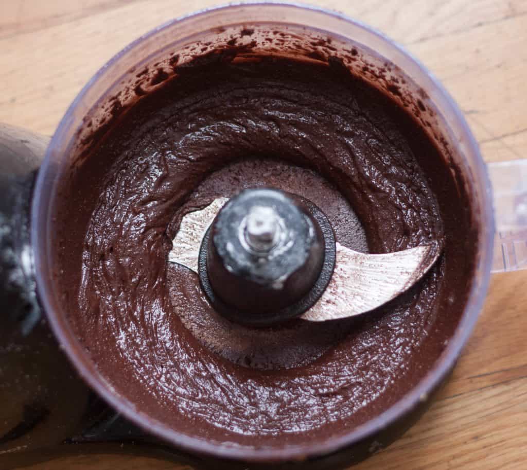 homemade nutella blended in food processor