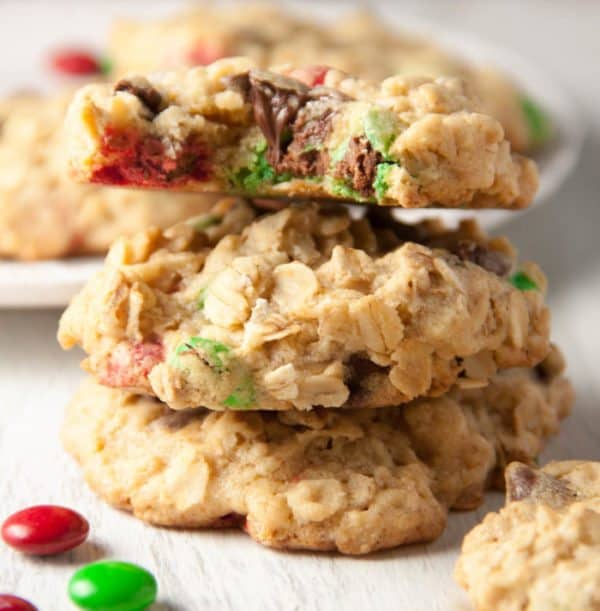 M&M Chocolate Chip Oatmeal Cookies