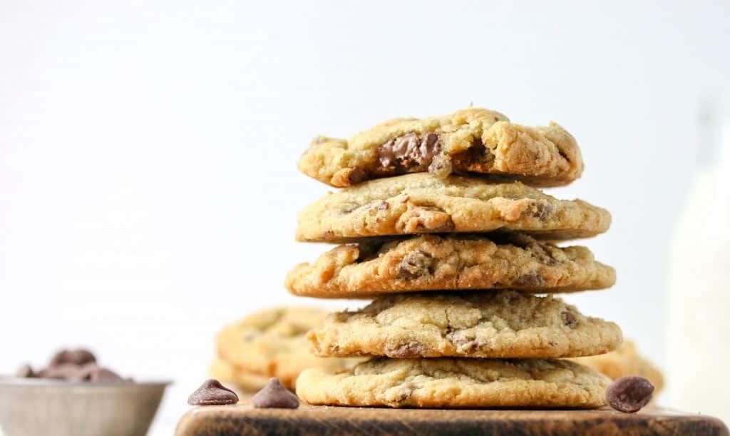 stack of new york times chocolate chip cookies