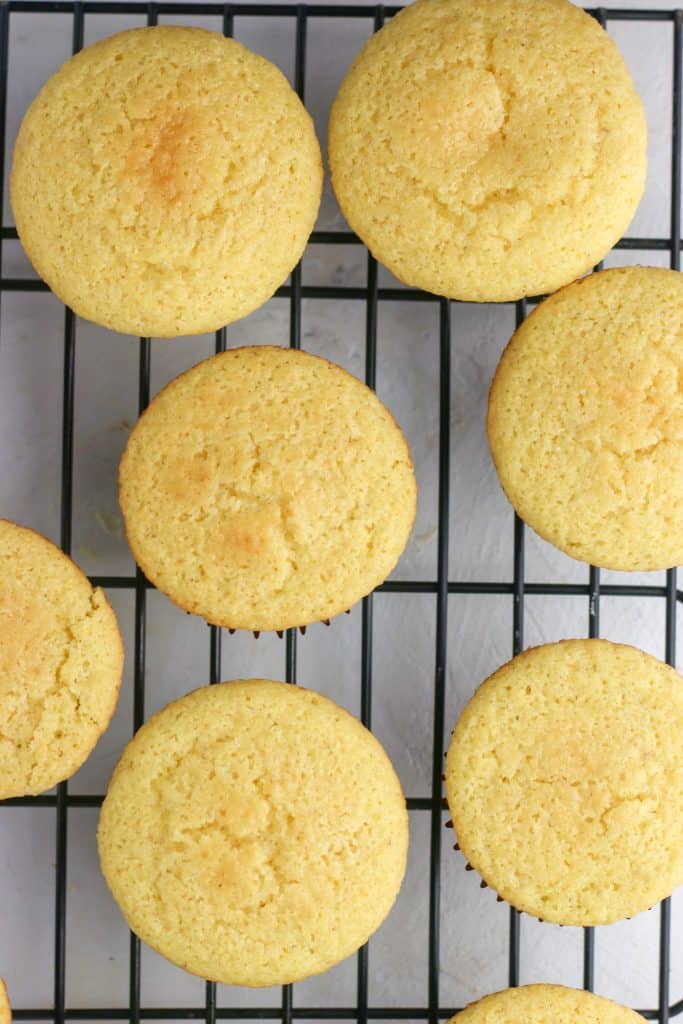 corn muffins on a cooling rack