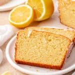 slices of lemon bread on a plate