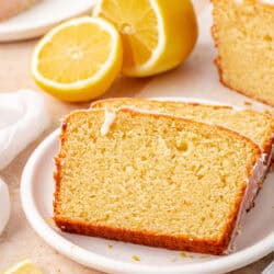 slices of lemon bread on a plate