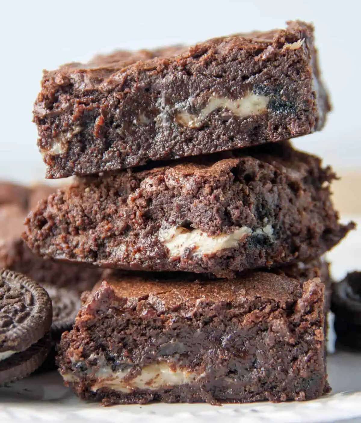 Three brownies stacked