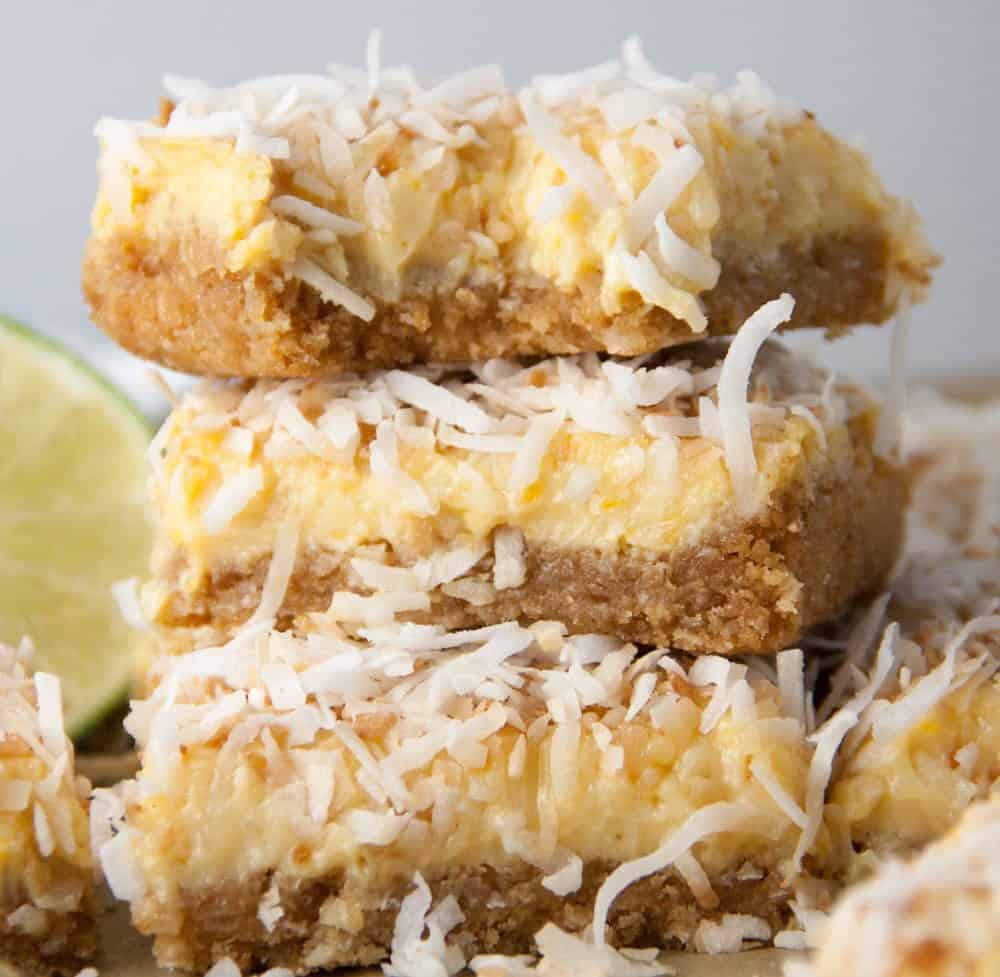 Coconut bars stacked