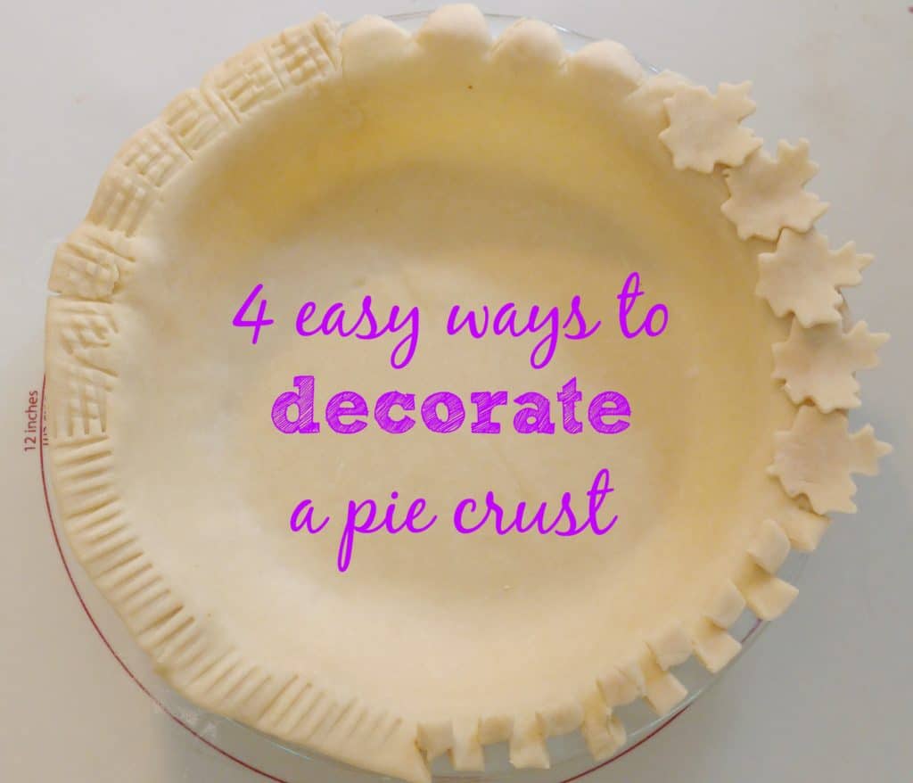Pie crust with 4 different pie crust edges