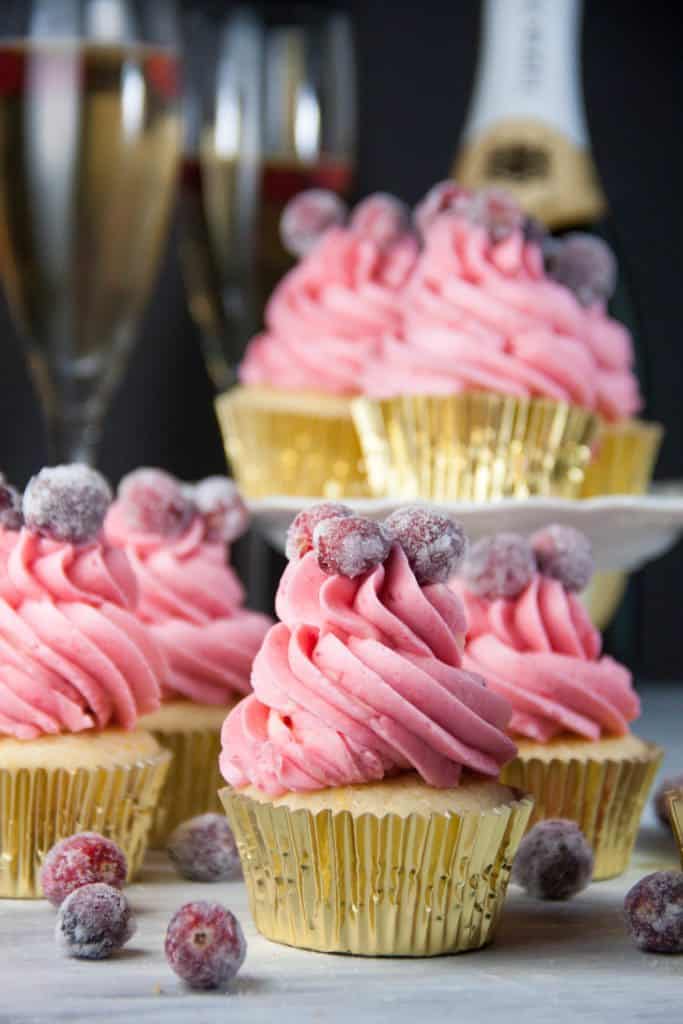 Cranberry Champagne Cupcakes 