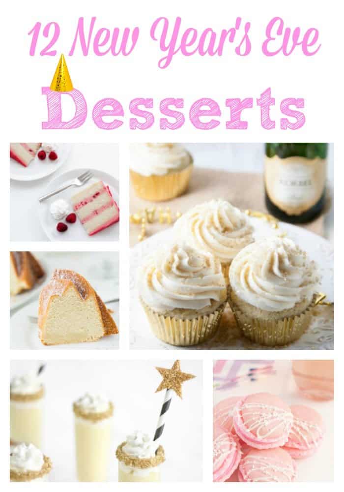 12 New Year's Eve Dessert Ideas collage pin