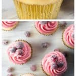 Sparkling Cranberry Champagne Cupcakes- perfect for New Year's Eve!
