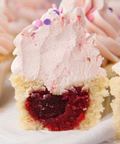 Learn how to make Surprise Heart Inside Cupcakes- perfect for Valentine's Day!