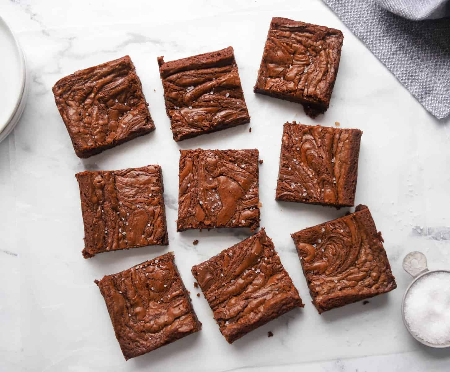nuteall brownies cut into squares