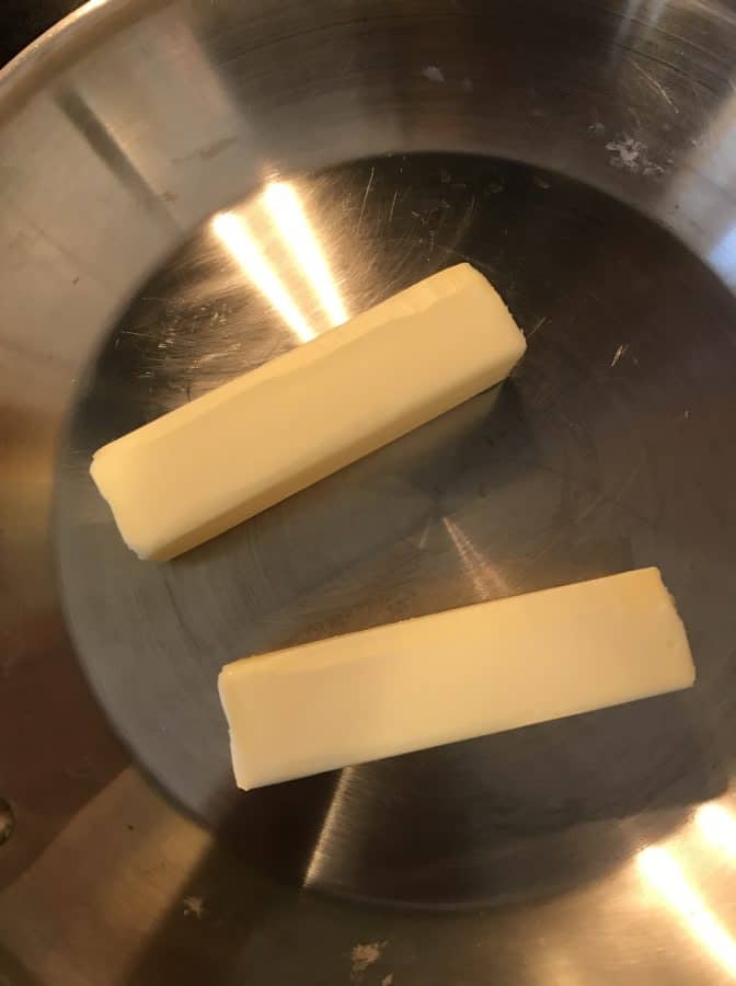 2 sticks of butter in a saucepan