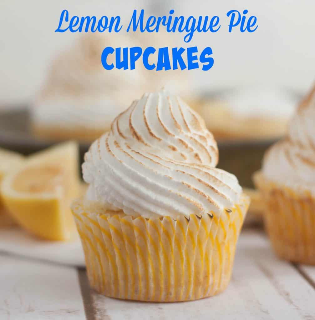 Lemon Meringue cupcakes- a lemon shortbread crust, lemon cupcake, filled with lemon curd, and a meringue frosting!