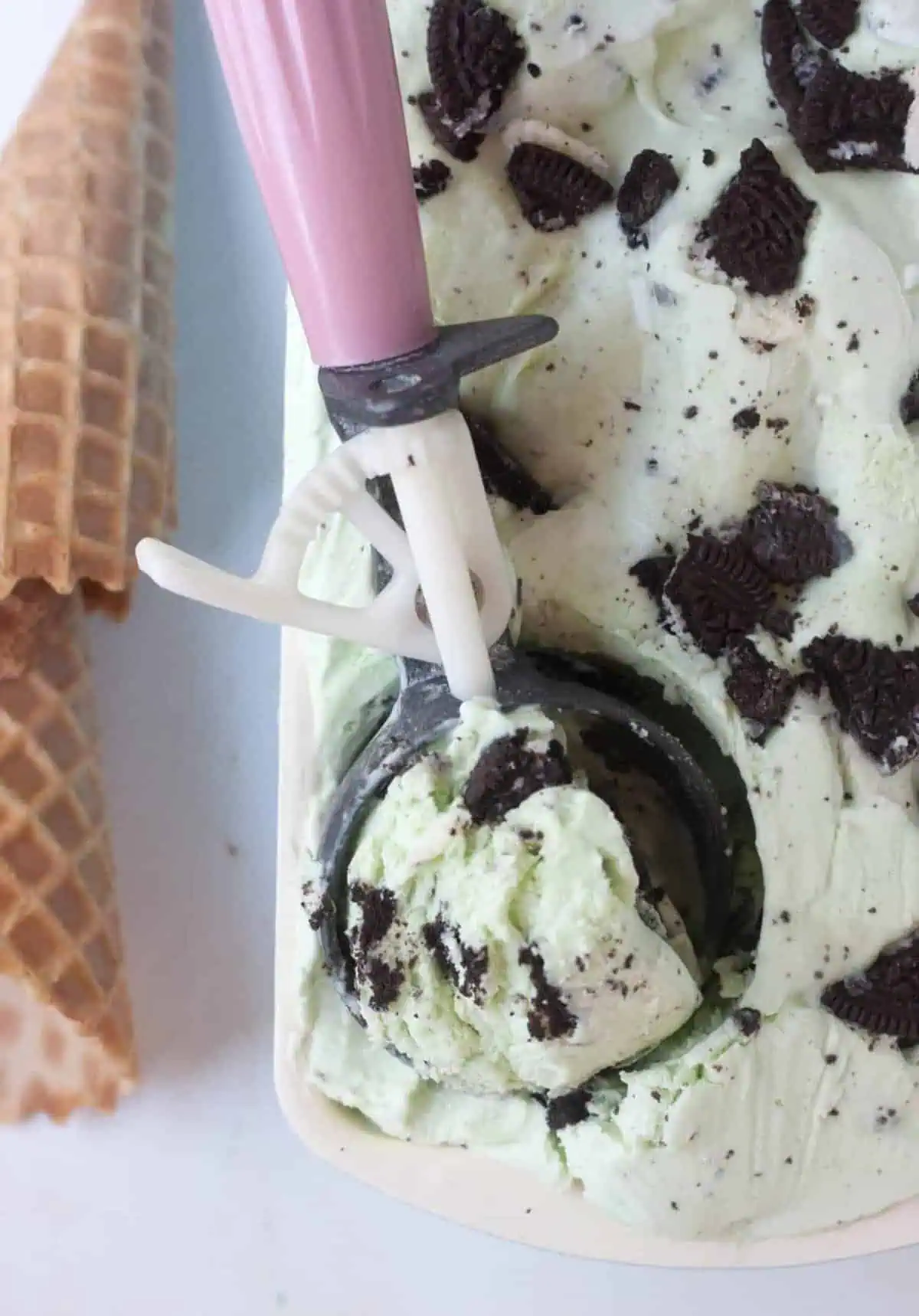 scoop of mint oreo icecream