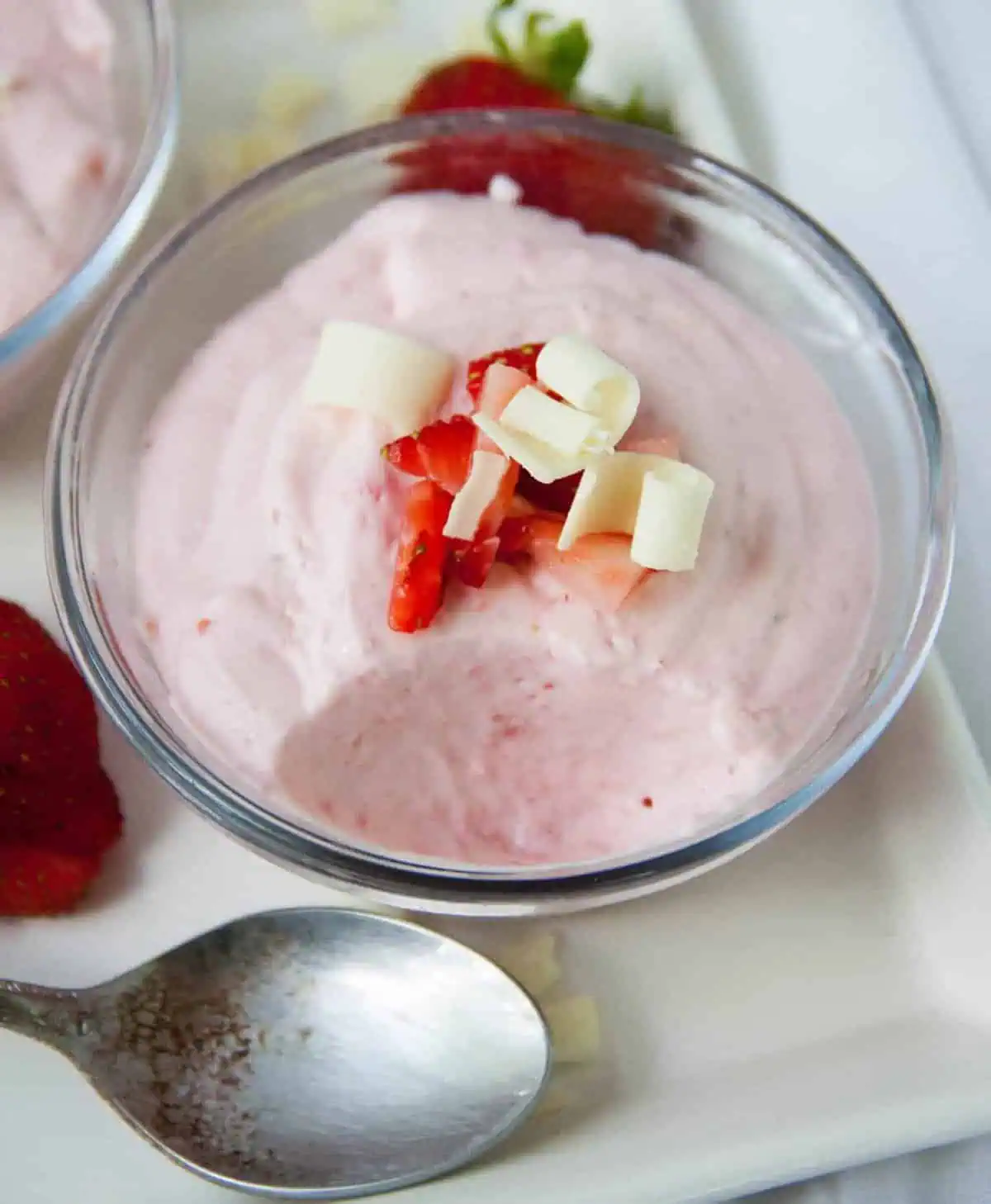 dish of strawberry mousse