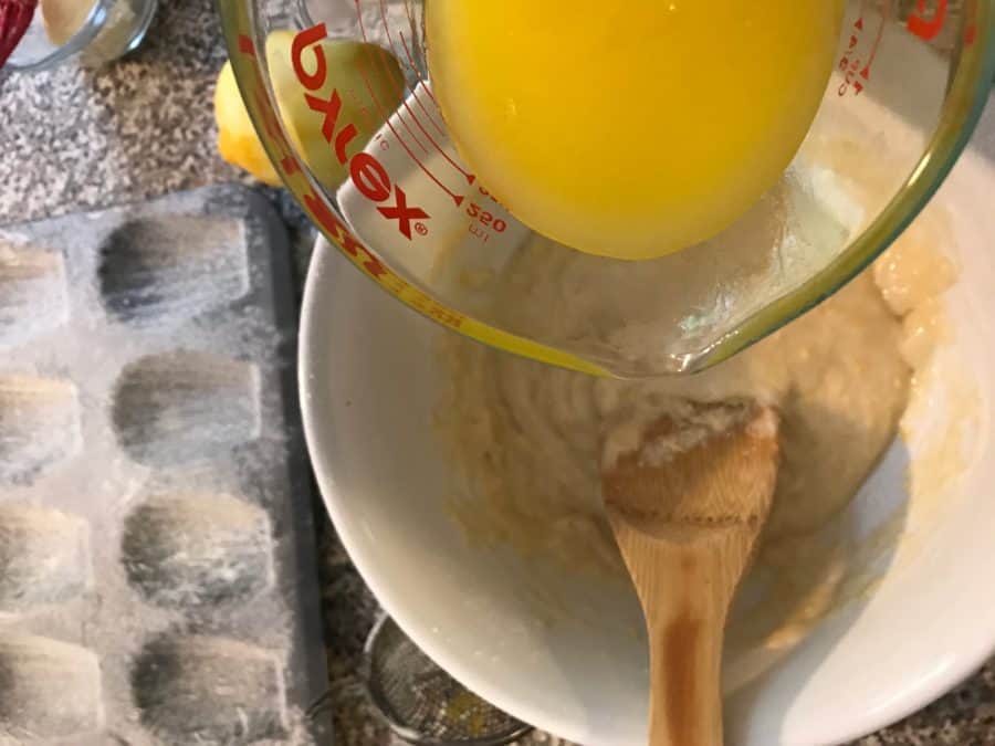 melted butter being poured into