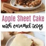 apple sheet cake pin collage
