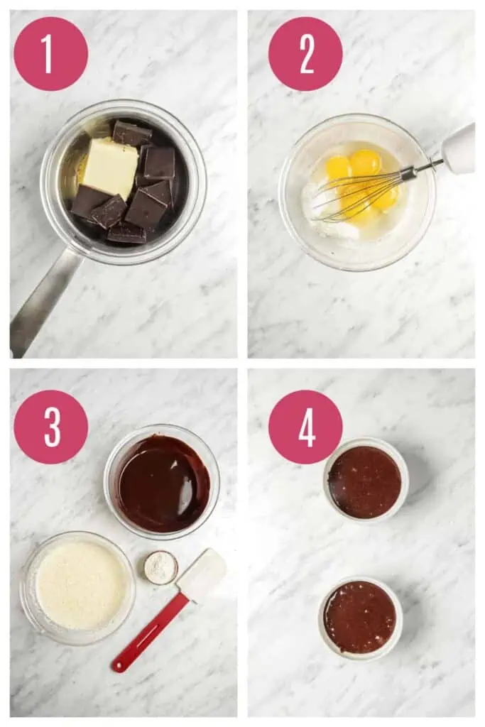 step by step on how to make lava cakes