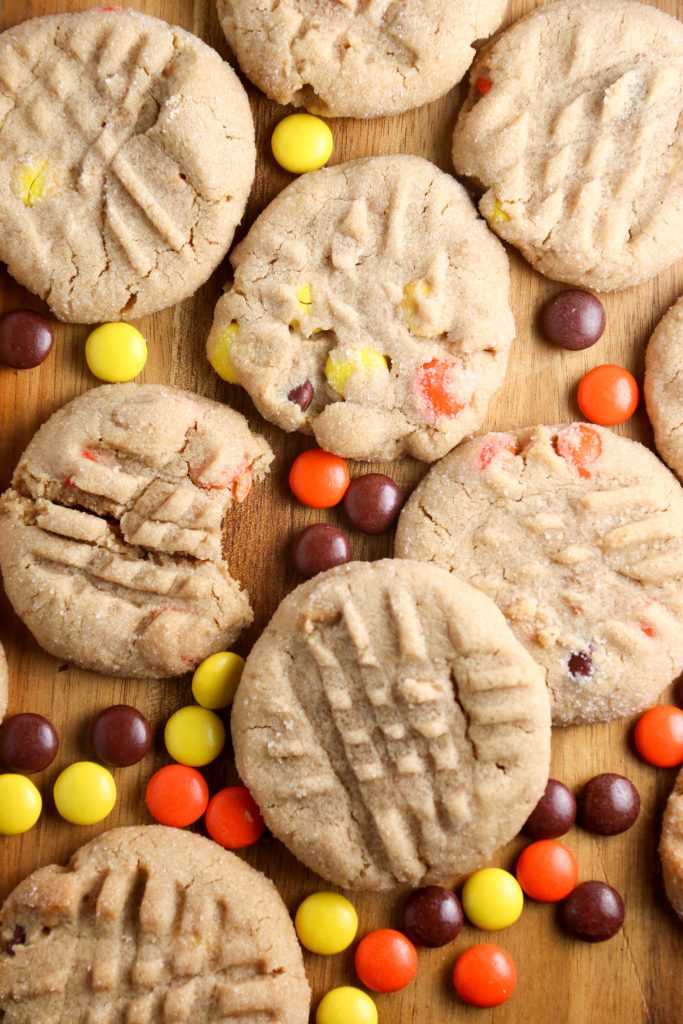 A bunch of reese's peanut butter cookies