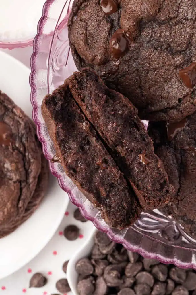 chocolate cookie broke in half