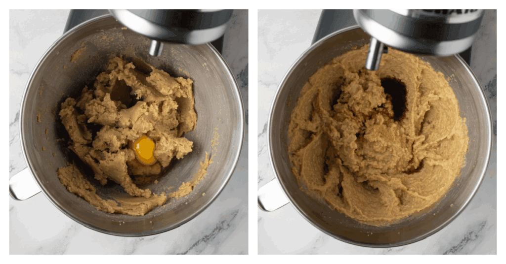egg and vanilla added to cookie dough