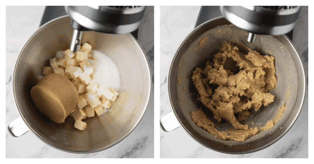 butter and sugars creamed together