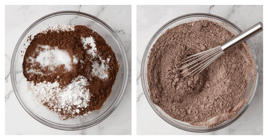 dry ingredients whisked together