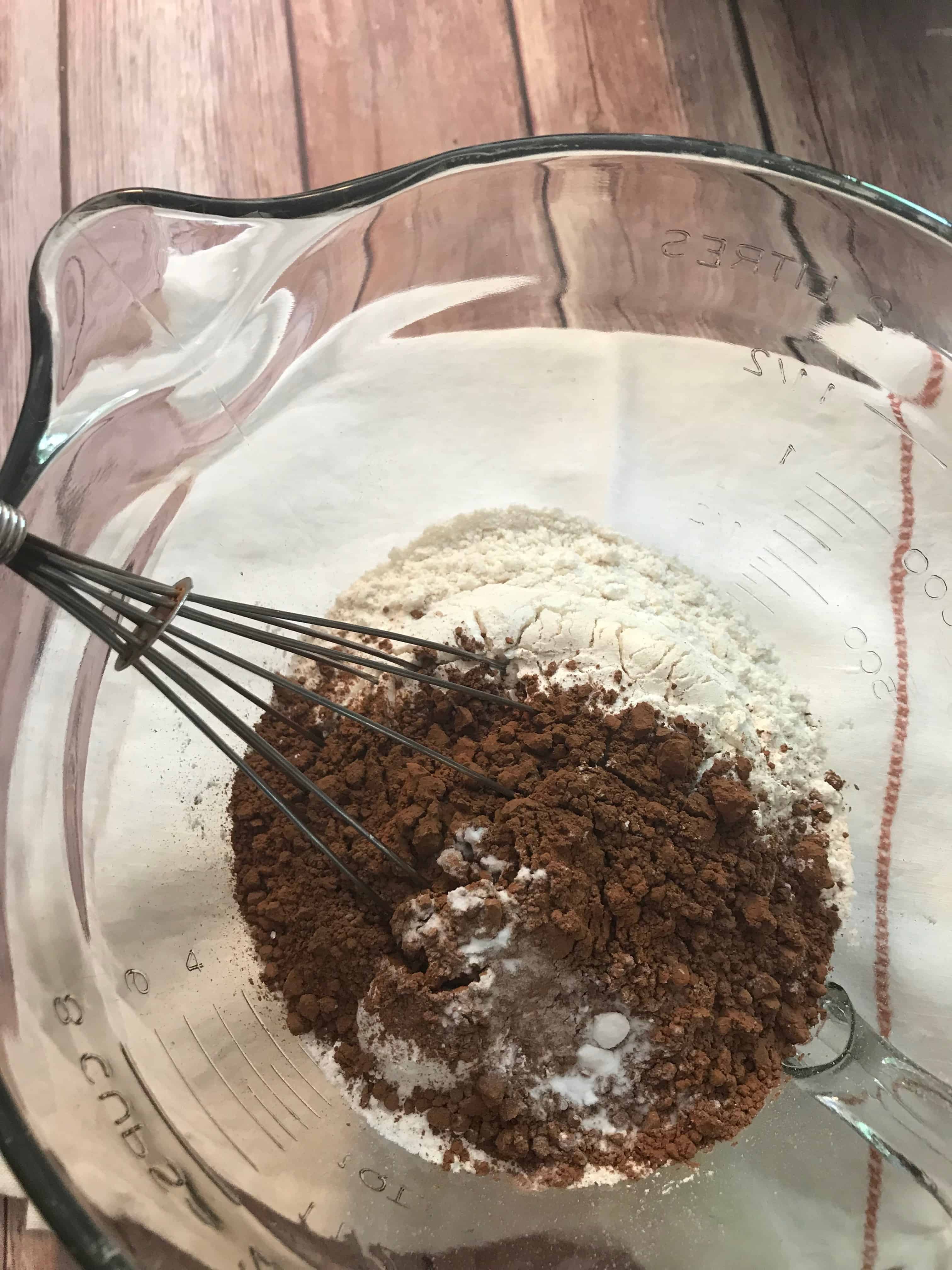 bowl of dry ingredients whisked together