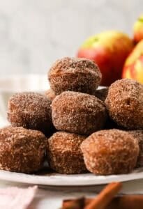 a stack of apple cider donut holes
