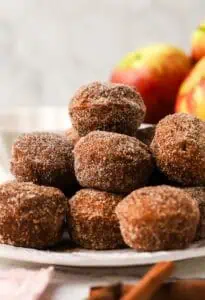 a stack of apple cider donut holes