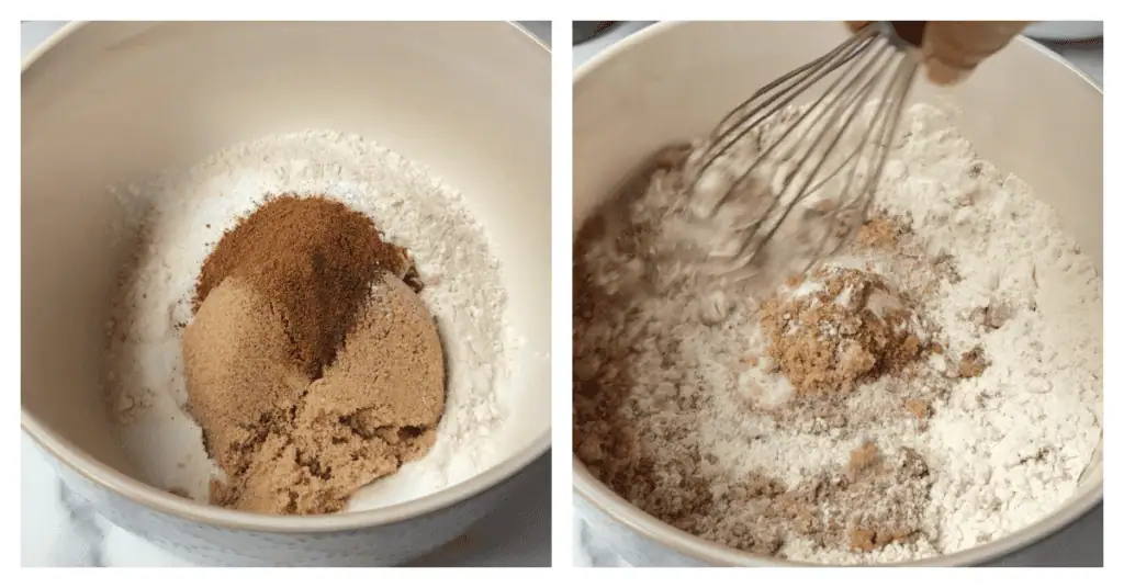 Apple Cider Donut Holes dry ingredients whisked together