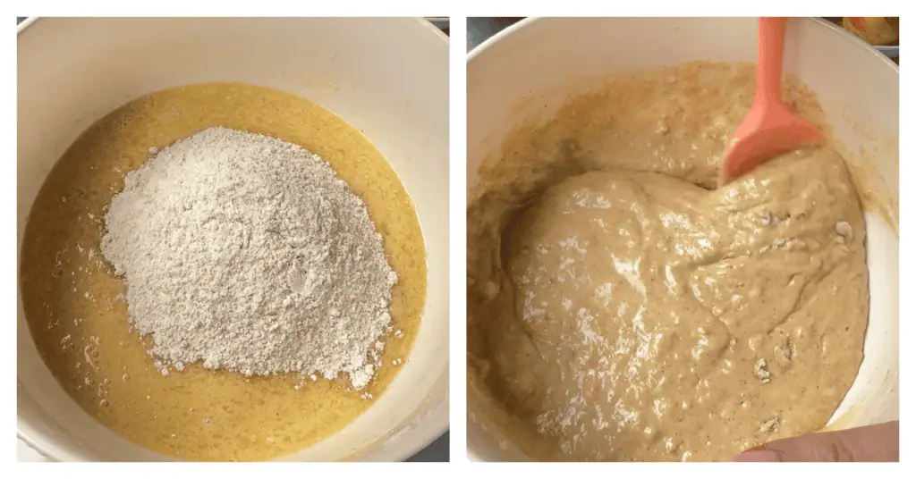 Apple Cider Donut Holes dry ingredients folded in