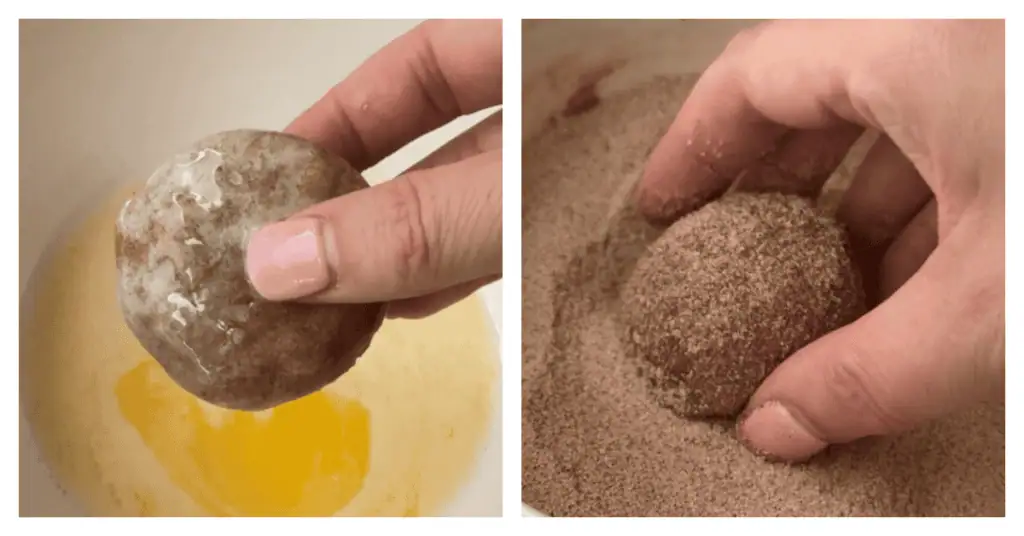 Apple cider donut hole donut hole dipped in melted butter and rolled in cinnamon sugar