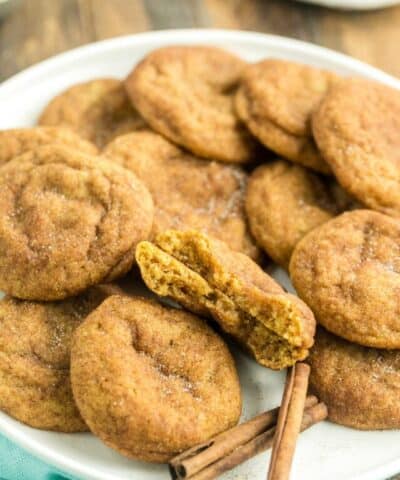 plate of pumpkin spice cookies made with browned butter