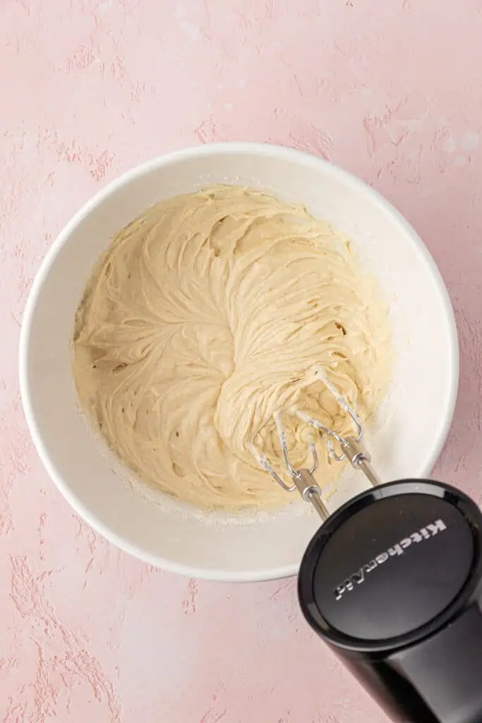 vanilla cupcake batter in a bowl
