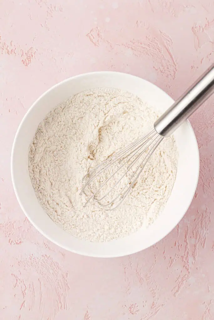 dry ingredients whisked together in a bowl