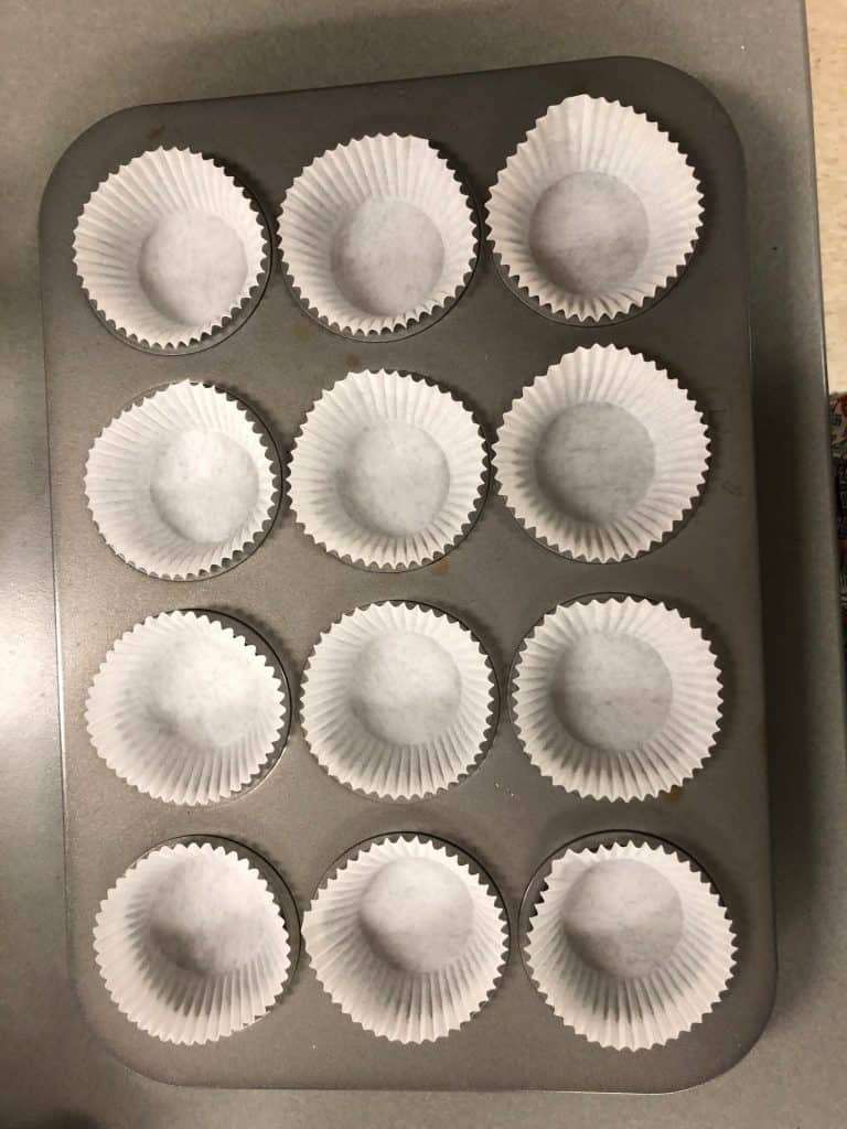 cupcake liners in pan for funfetti cupcakes