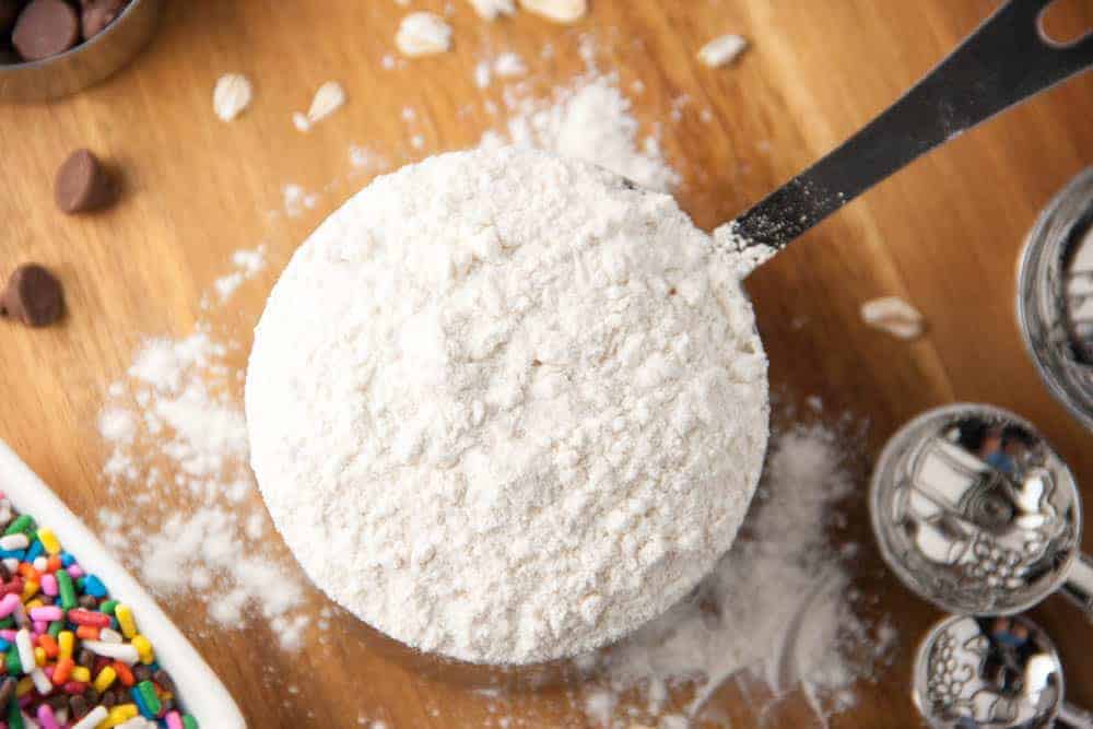 measuring cup of flour