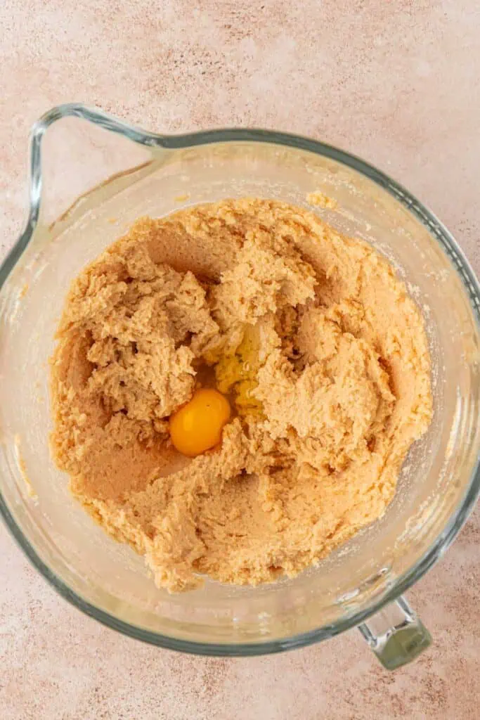 egg added to cookie dough