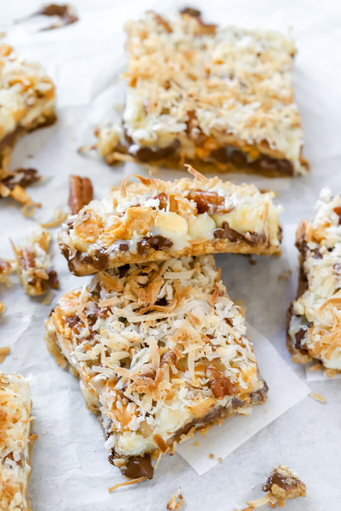 two seven layer bars on parchment