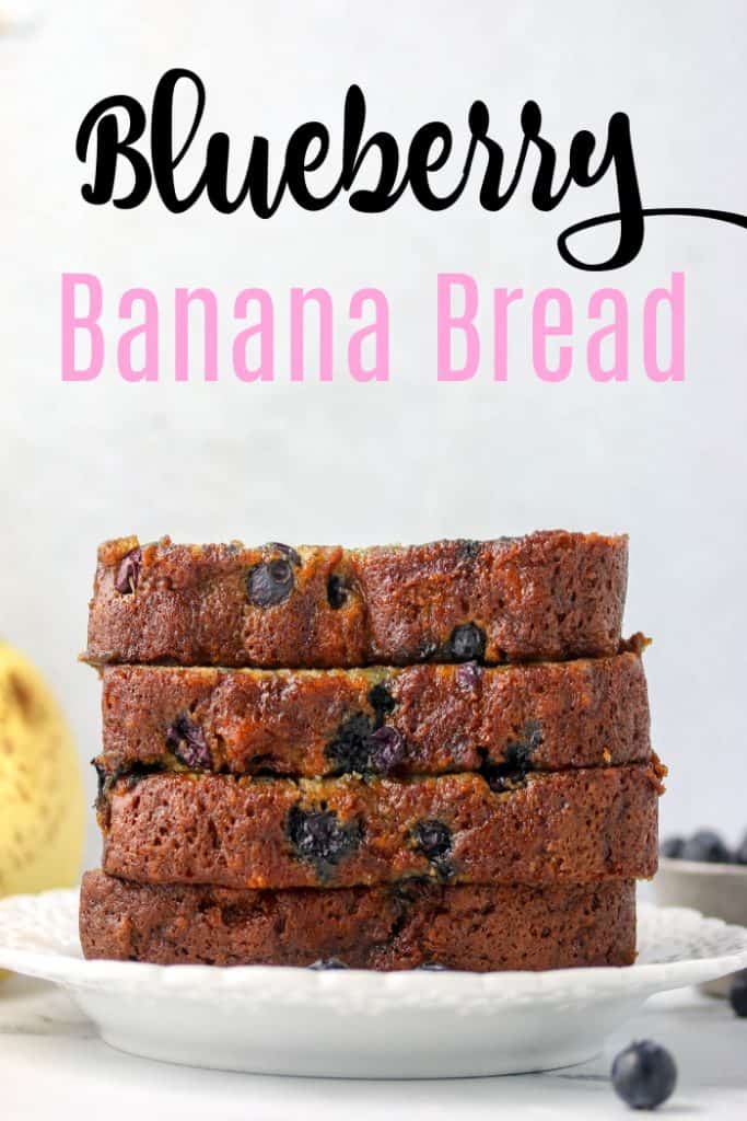 Blueberry Banana Bread - that is homemade, super moist banana bread recipe made with juicy blueberries. Perfect for breakfast, brunch or any time snacking!