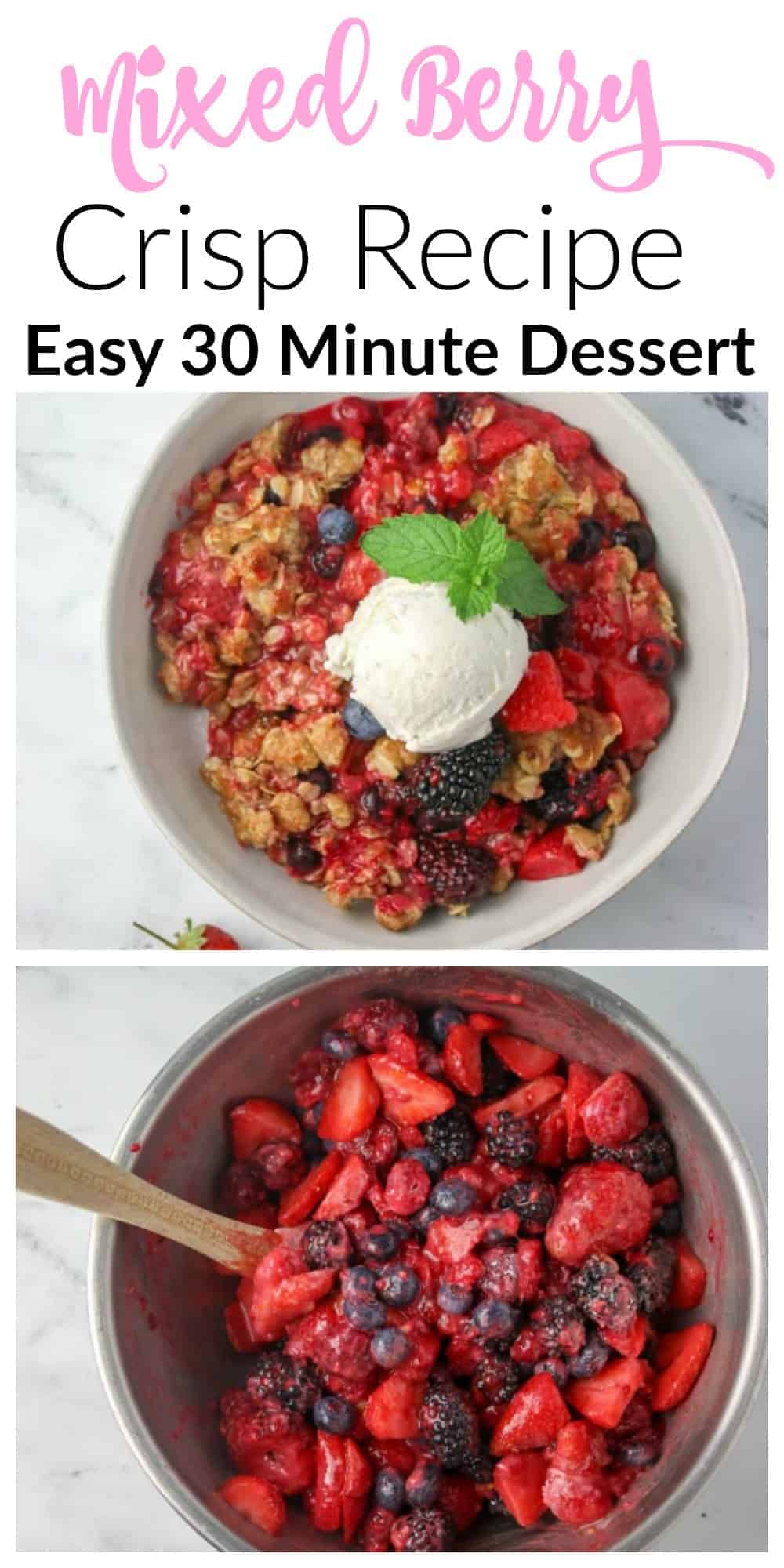 Easy Mixed Berry Crisp (Fresh or Frozen Berries)