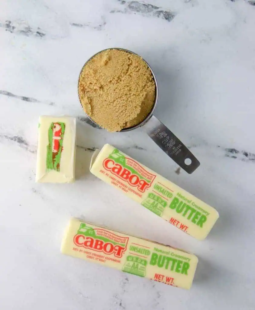 sticks of butter and a cup of brown sugar